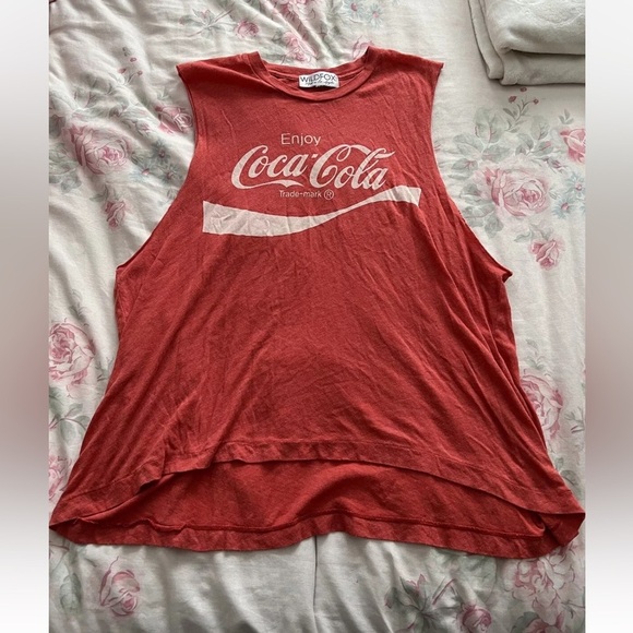 WILDFOX Coca-Cola Printed Oversized Red Tank Top Women’s Size Medium/large EUC - Picture 3 of 7